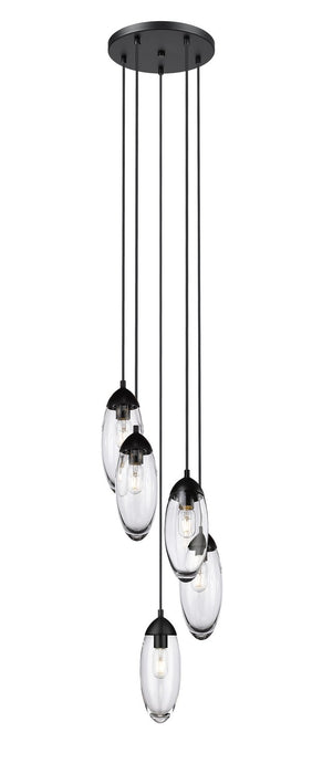 Arden Five Light Chandelier in Matte Black by Z-Lite Lighting