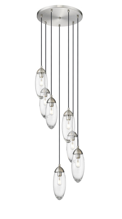 Arden Seven Light Chandelier in Brushed Nickel by Z-Lite Lighting