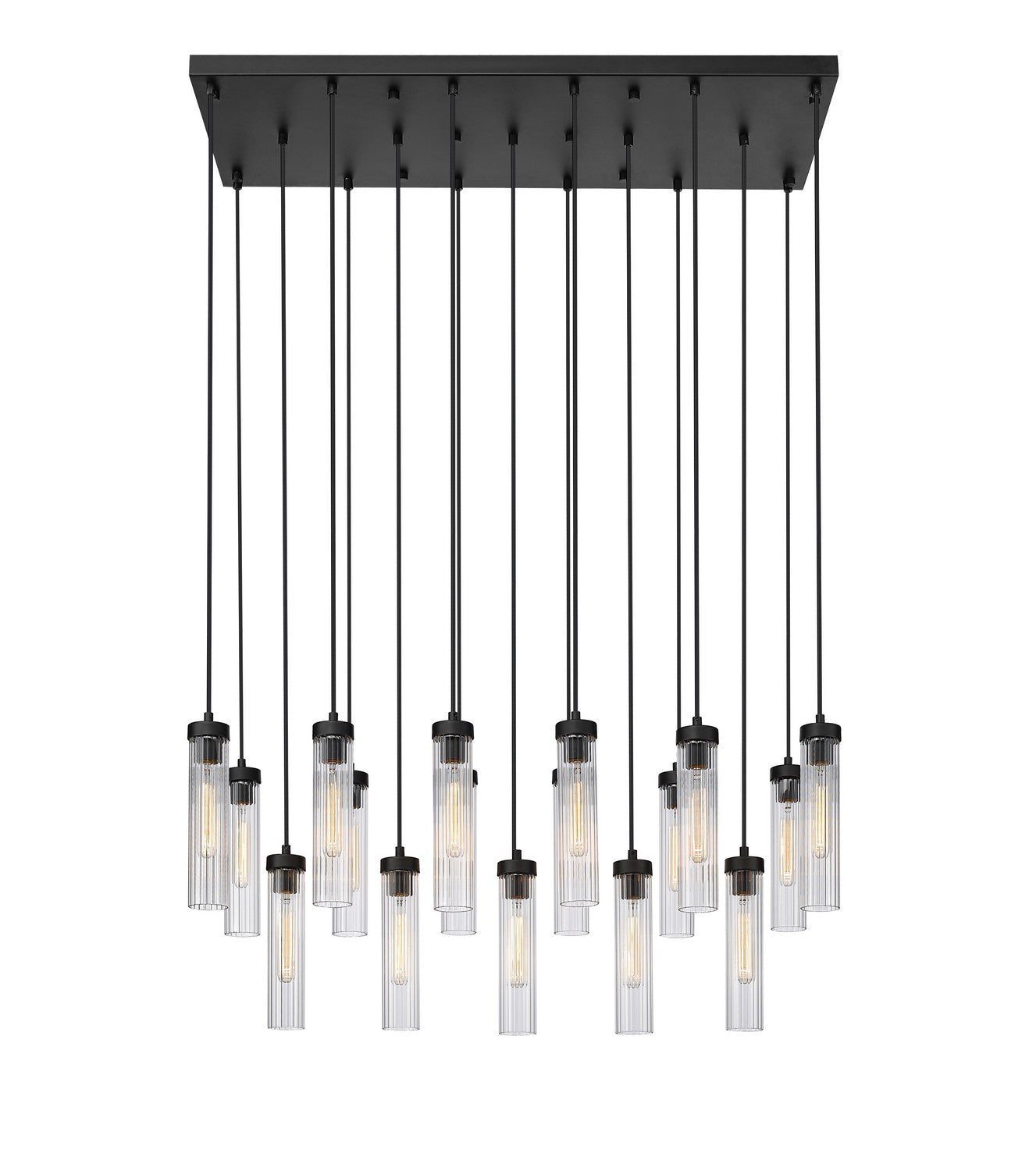 Beau 17 Light Linear Chandelier in Matte Black by Z-Lite Lighting