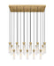 Beau 17 Light Linear Chandelier in Rubbed Brass by Z-Lite Lighting