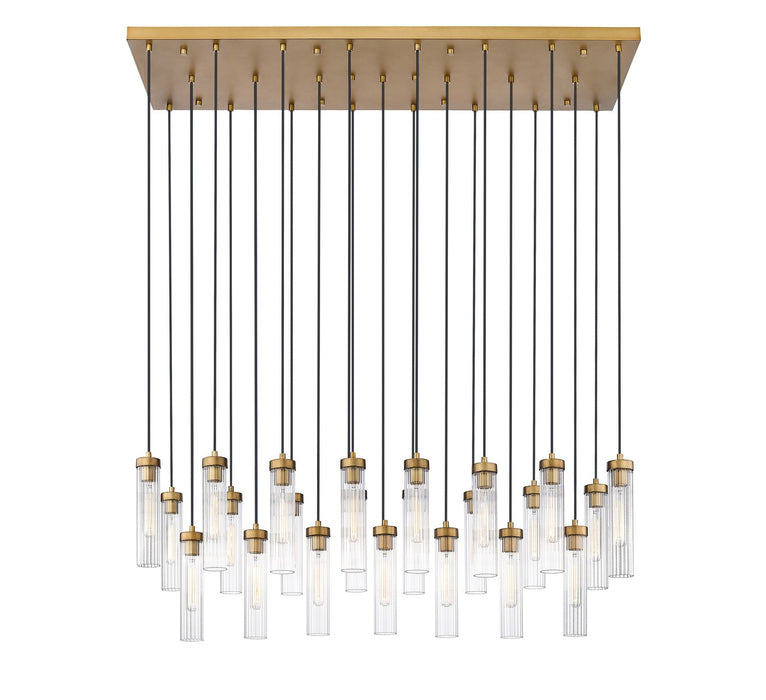 Beau 23 Light Linear Chandelier in Rubbed Brass by Z-Lite Lighting