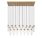 Beau 23 Light Linear Chandelier in Rubbed Brass by Z-Lite Lighting