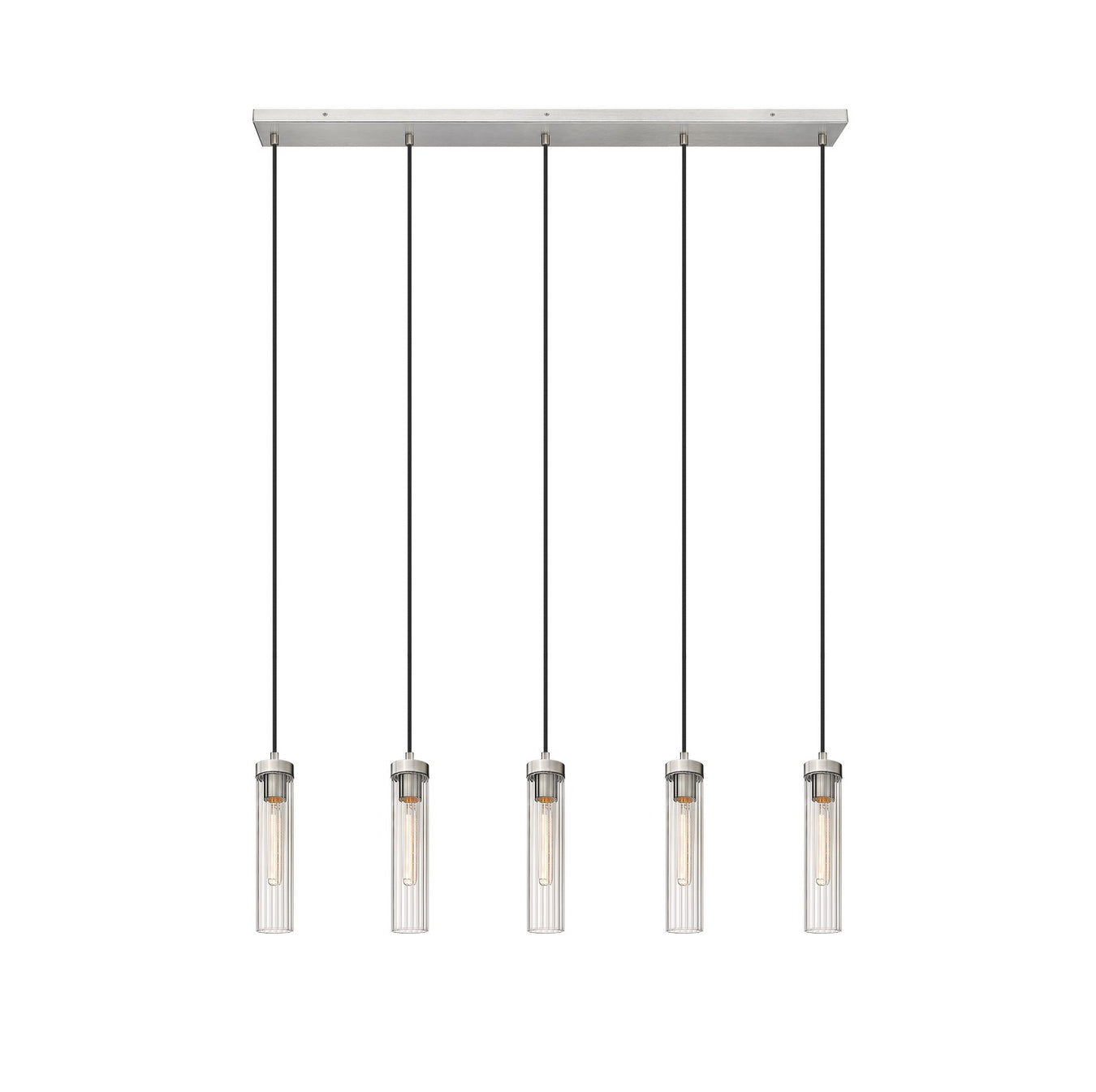 Beau Five Light Linear Chandelier in Brushed Nickel by Z-Lite Lighting