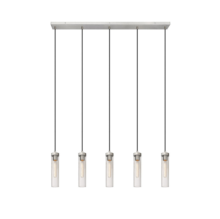 Beau Five Light Linear Chandelier in Brushed Nickel by Z-Lite Lighting