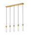 Beau Five Light Linear Chandelier in Rubbed Brass by Z-Lite Lighting