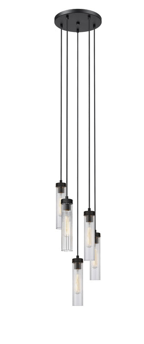 Beau Five Light Chandelier in Matte Black by Z-Lite Lighting