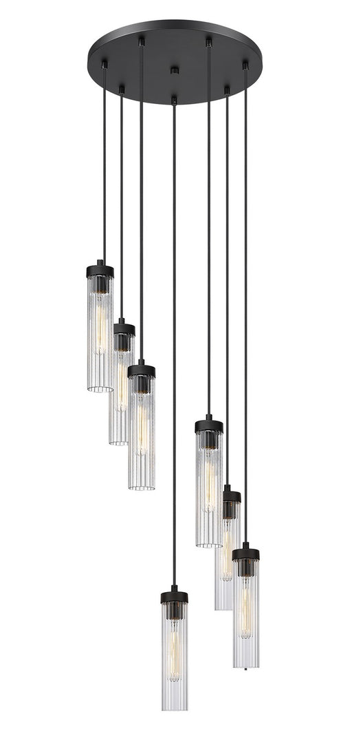 Beau Seven Light Chandelier in Matte Black by Z-Lite Lighting