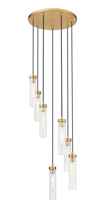 Beau Seven Light Chandelier in Rubbed Brass by Z-Lite Lighting