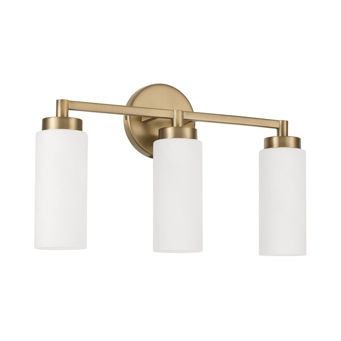 Alyssa Three Light Vanity in Aged Brass