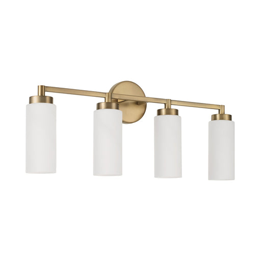 Alyssa Four Light Vanity in Aged Brass