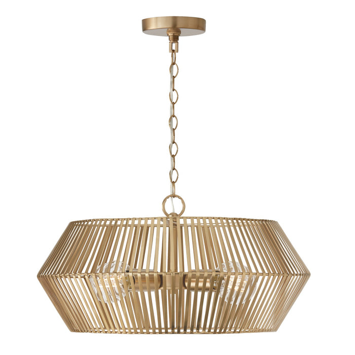 Kaiya Four Light Pendant in Matte Brass