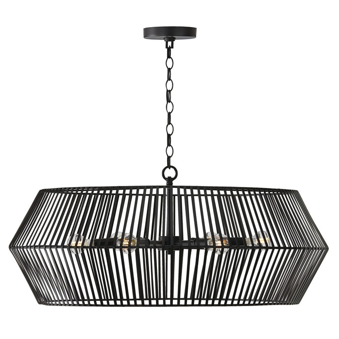 Kaiya Six Light Chandelier in Matte Black