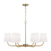 Brody Six Light Chandelier in Aged Brass