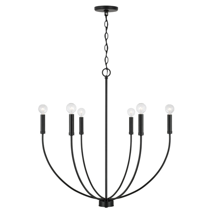 Ansley Six Light Chandelier in Matte Black