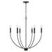 Ansley Six Light Chandelier in Matte Black