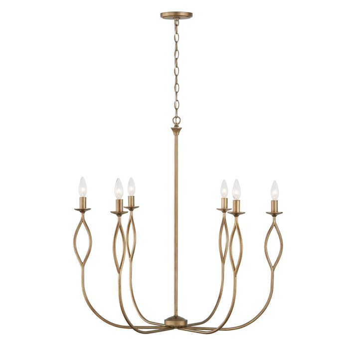 Cohen Six Light Chandelier in Mystic Luster