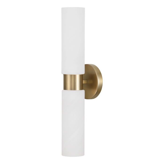 Alyssa Two Light Wall Sconce in Aged Brass