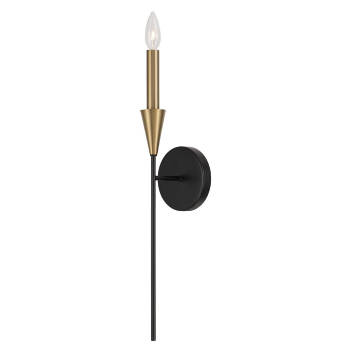 Avant One Light Wall Sconce in Aged Brass and Black