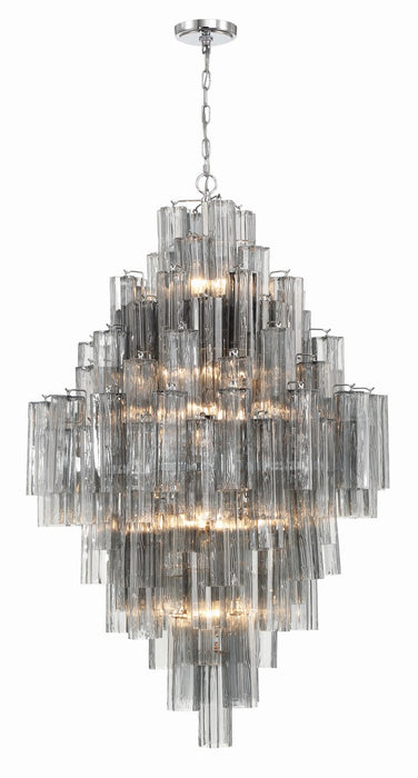 Addis 20 Light Chandelier in Polished Chrome with Smoke Glass by Crystorama - MPN ADD-319-CH-SM