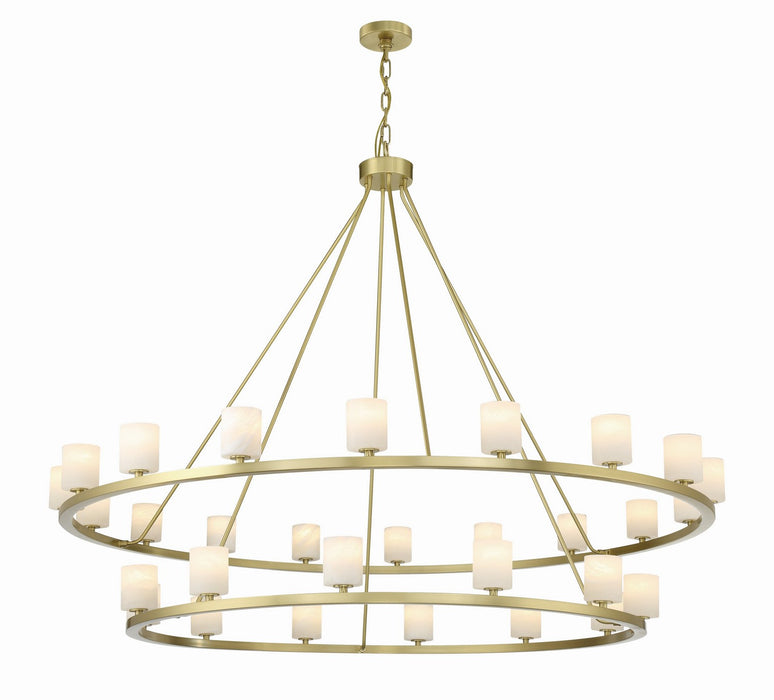 Aragon LED Chandelier in Soft Brass by Crystorama - MPN ARA-10269-SB-ST