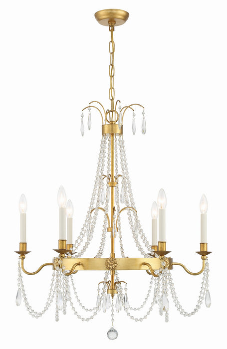 Maizey 6-Light Chandelier in Antique Gold by Crystorama - MPN MAI-18606-GA