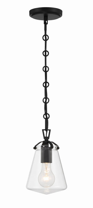 Voss 1-Light Mini Pendant in Matte Black by Crystorama - MPN VSS-7002-MK