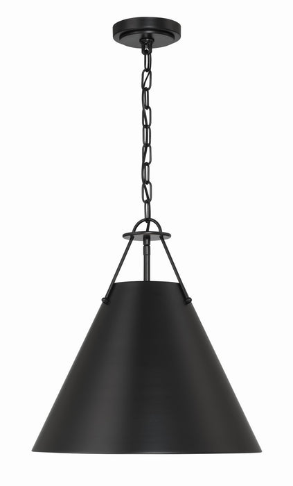 Xavier 3-Light Pendant in Matte Black by Crystorama - MPN XAV-B8305-MK