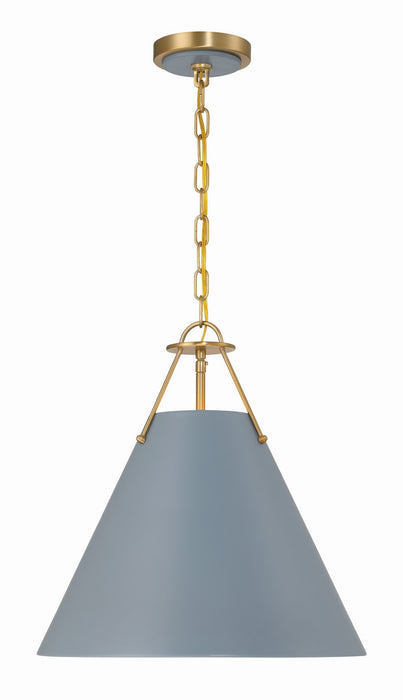 Xavier 3-Light Pendant in Vibrant Gold & Blue by Crystorama - MPN XAV-B8305-VG-BL