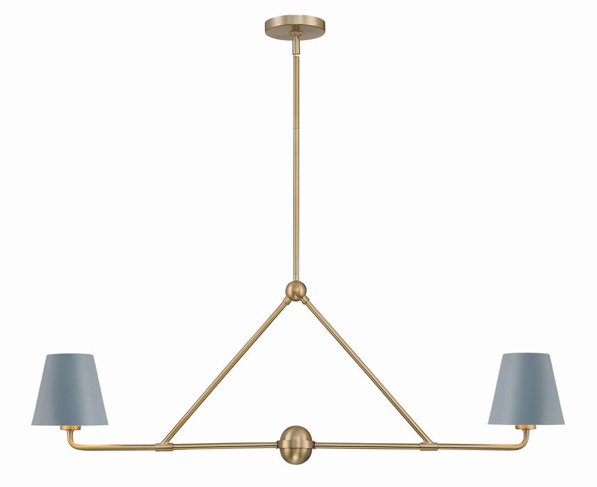 Xavier 2-Light Chandelier in Vibrant Gold & Blue by Crystorama - MPN XAV-B9302-VG-BL