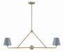 Xavier 2-Light Chandelier in Vibrant Gold & Blue by Crystorama - MPN XAV-B9302-VG-BL