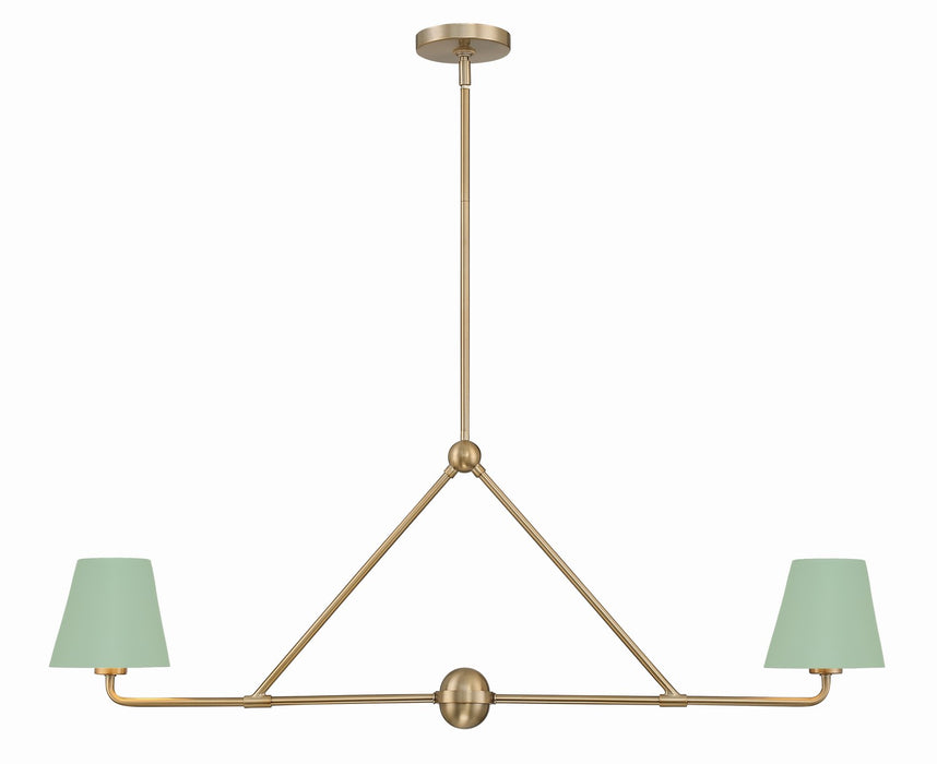 Xavier 2-Light Chandelier in Vibrant Gold & Green by Crystorama - MPN XAV-B9302-VG-GR