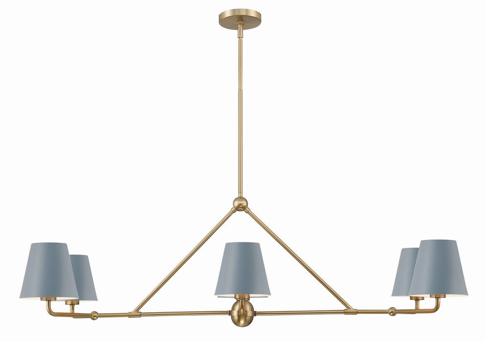 Xavier 6-Light Chandelier in Vibrant Gold & Blue by Crystorama - MPN XAV-B9306-VG-BL