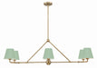 Xavier 6-Light Chandelier in Vibrant Gold & Green by Crystorama - MPN XAV-B9306-VG-GR