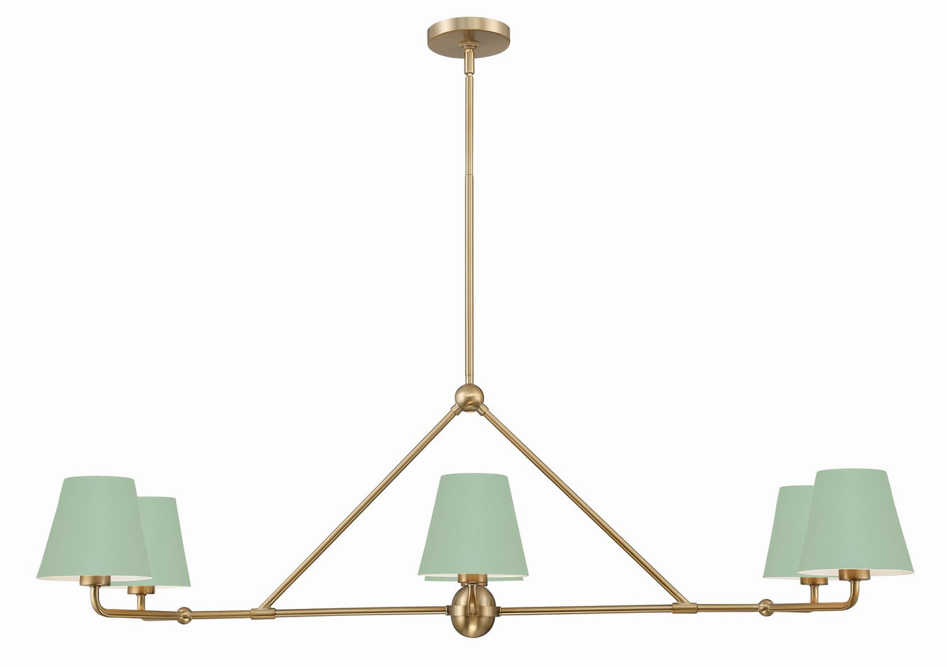 Xavier 6-Light Chandelier in Vibrant Gold & Green by Crystorama - MPN XAV-B9306-VG-GR