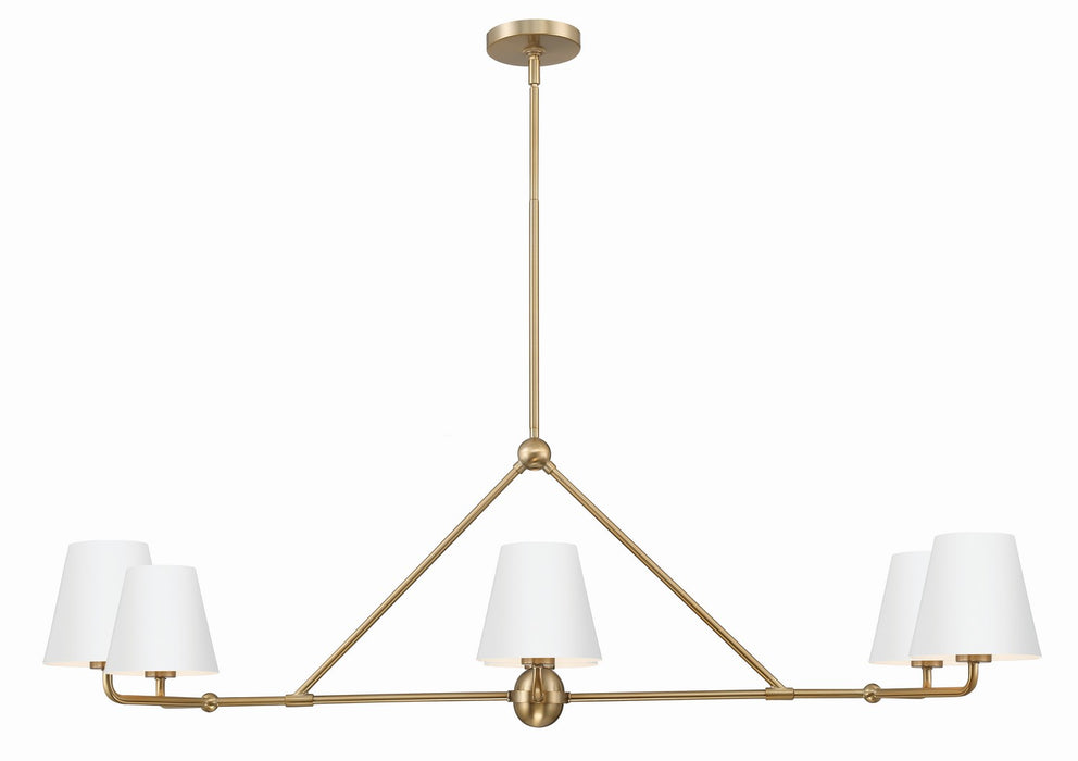 Xavier 6-Light Chandelier in Vibrant Gold & White by Crystorama - MPN XAV-B9306-VG-WH