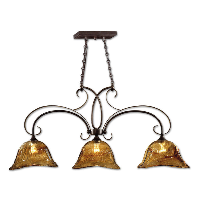 Uttermost's Vetraio 3 Lt Bronze Kitchen Island Light Designed by Carolyn Kinder