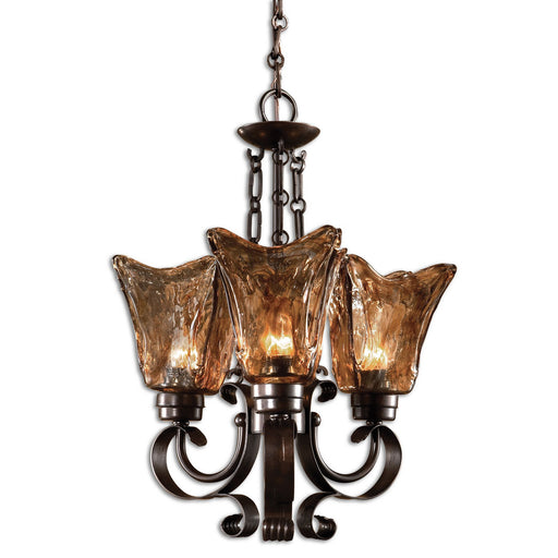 Uttermost's Vetraio 3Lt Oil Rubbed Bronze Chandelier Designed by Carolyn Kinder