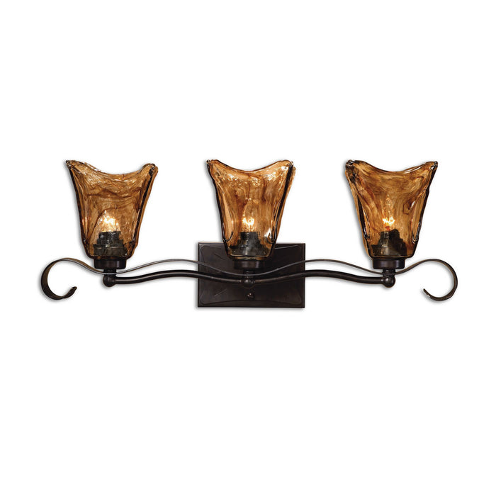 Uttermost's Vetraio 3 Light Bronze Vanity Strip Designed by Carolyn Kinder