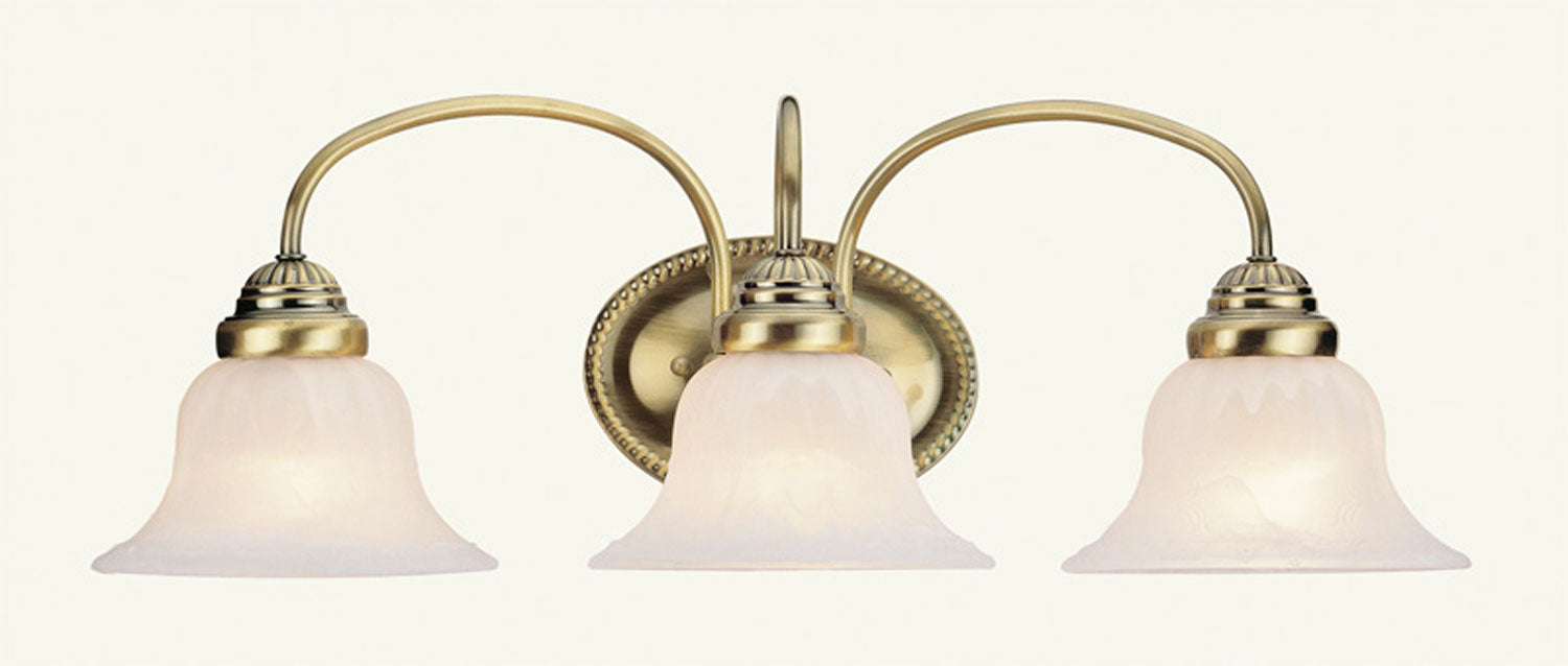 Edgemont 3 Light Bath Vanity in Antique Brass