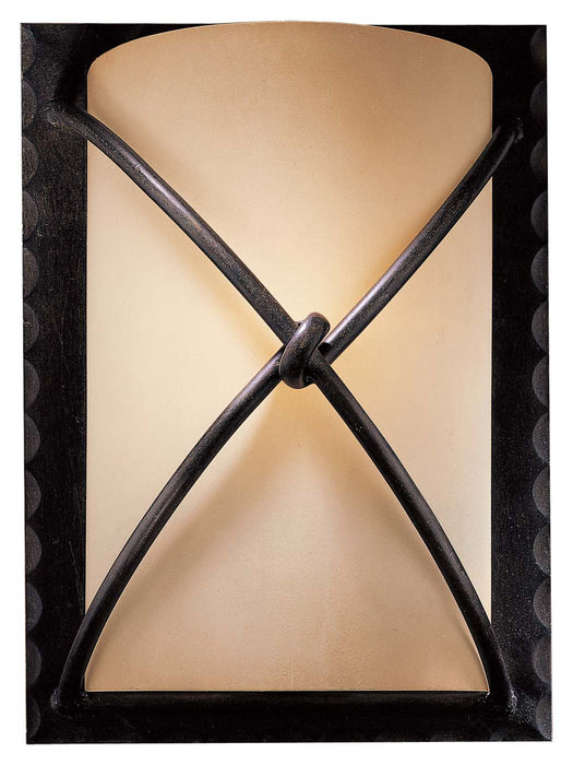 Aspen II 1-Light Wall Sconce in Aspen Bronze & Rustic Scavo Glass