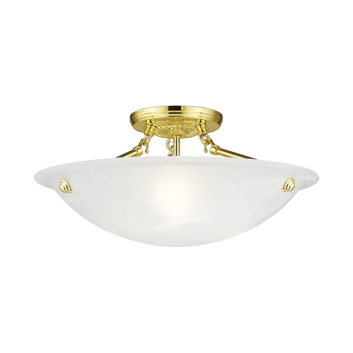 Oasis 3 Light Ceiling Mount in Polished Brass