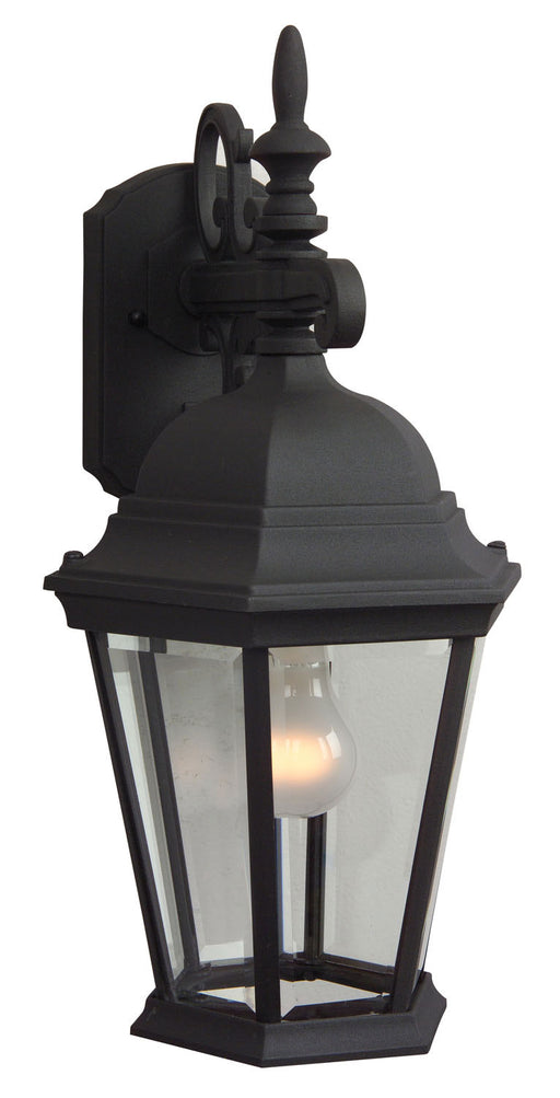 Straight Glass 1-Light Wall Lantern in Textured Matte Black