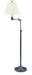 Club Adjustable Oil Rubbed Bronze Floor Lamp with Off-White Linen Softback Shade