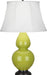 Robert Abbey (1643) Double Gourd Table Lamp with Ivory Stretched Fabric Shade