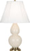 Robert Abbey (1774) Small Double Gourd Accent Lamp with Ivory Stretched Fabric Shade