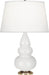 Robert Abbey (241X) Small Triple Gourd Accent Lamp with Pearl Dupioni Fabric Shade