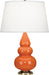 Robert Abbey (242X) Small Triple Gourd Accent Lamp with Pearl Dupioni Fabric Shade