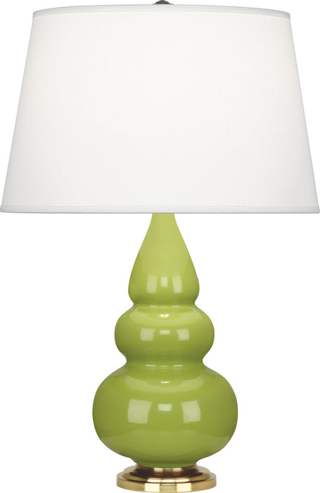 Robert Abbey (243X) Small Triple Gourd Accent Lamp with Pearl Dupioni Fabric Shade