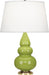 Robert Abbey (243X) Small Triple Gourd Accent Lamp with Pearl Dupioni Fabric Shade