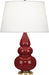 Robert Abbey (245X) Small Triple Gourd Accent Lamp with Pearl Dupioni Fabric Shade